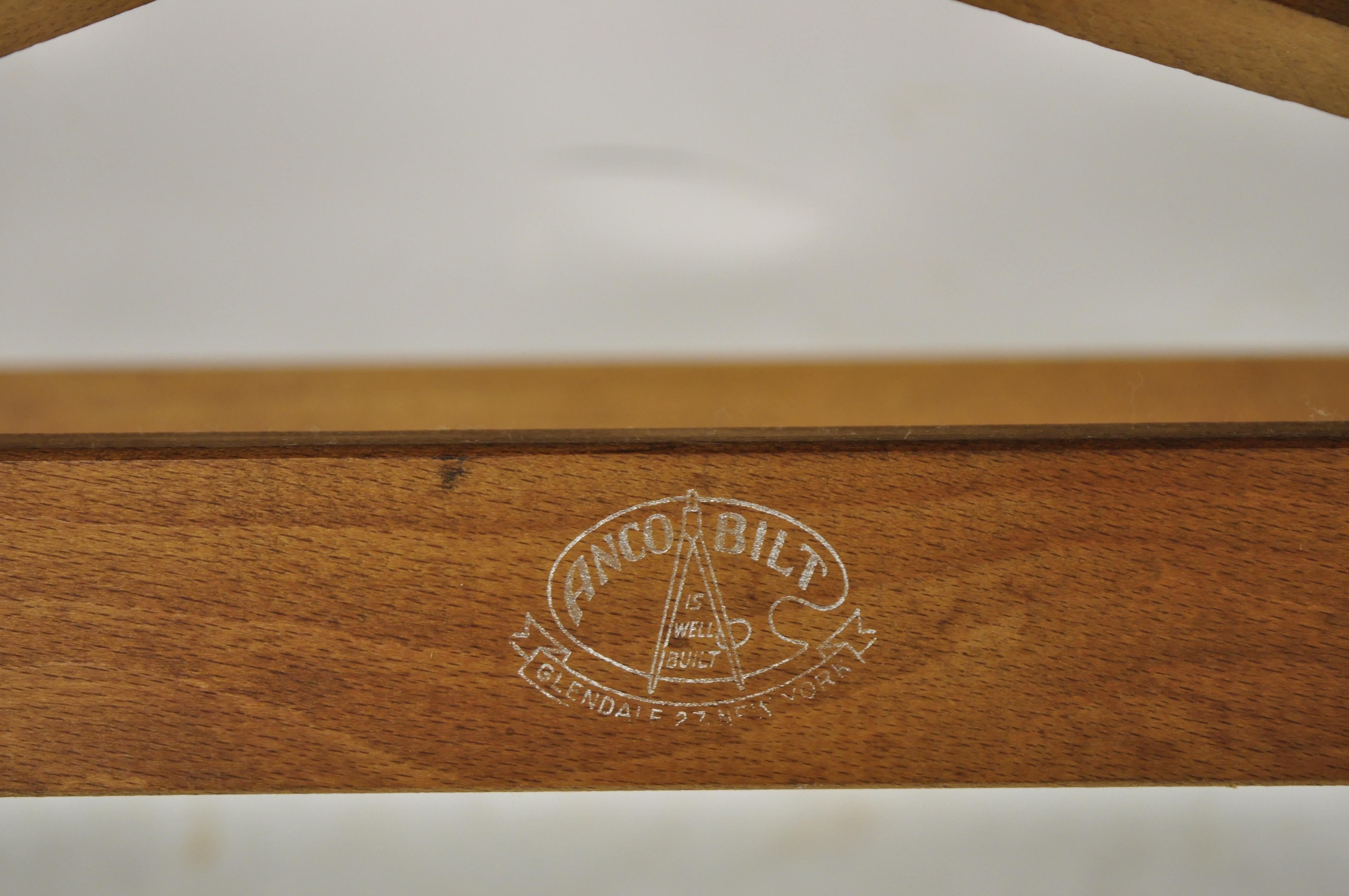 20th Century Vintage Anco Bilt Small Wooden Architect Drafting Table Folding Work Table Stand