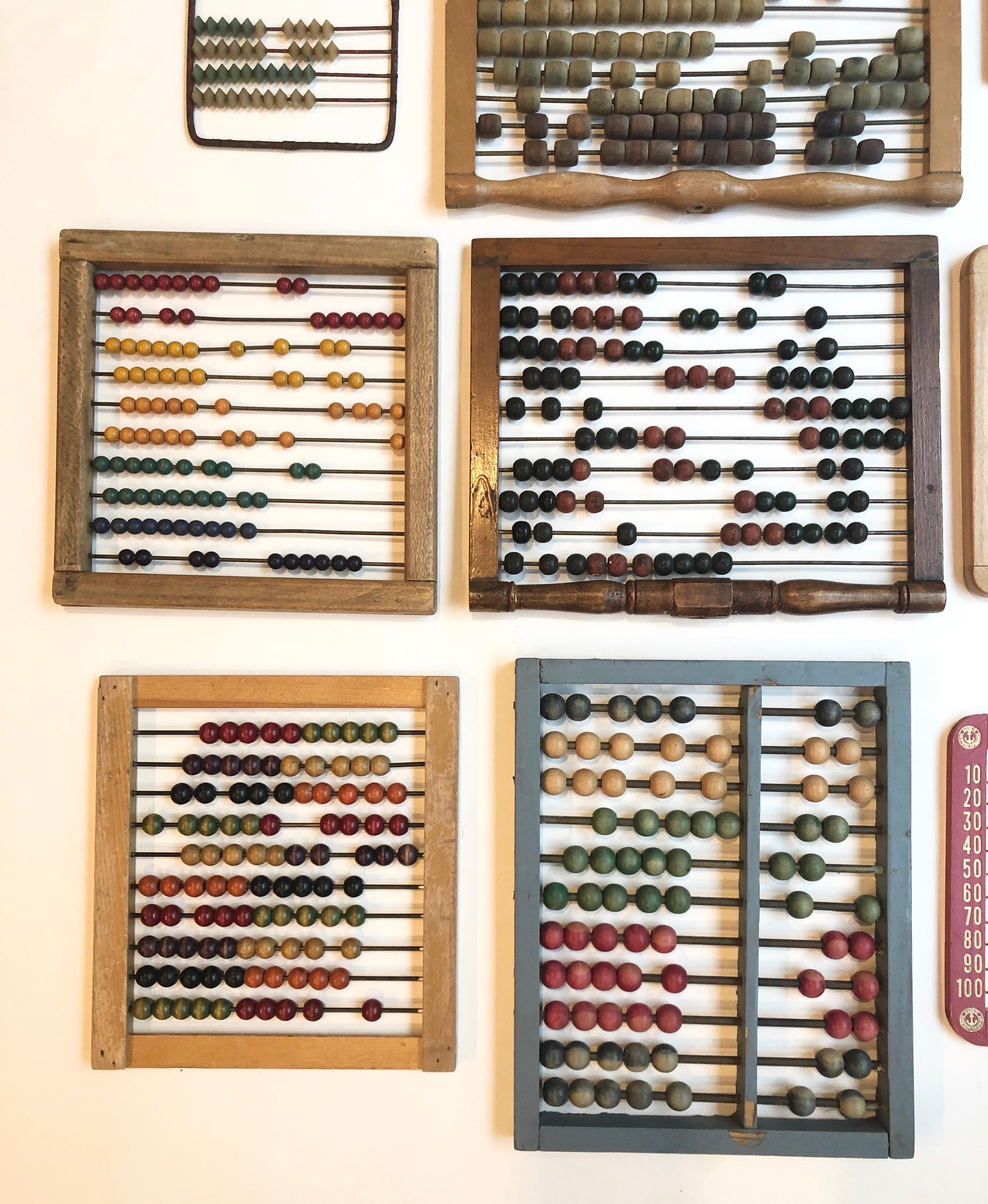 Mid-20th Century Vintage and Antique Colorful Child’s Abacus Collection