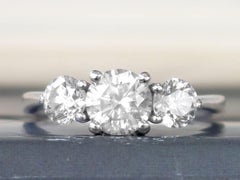 Vintage and Contemporary 1.81 Carat Diamond and Platinum Trilogy Ring