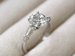 Vintage and Contemporary 1.94 Carat Diamond and 18K White Gold Solitaire Ring