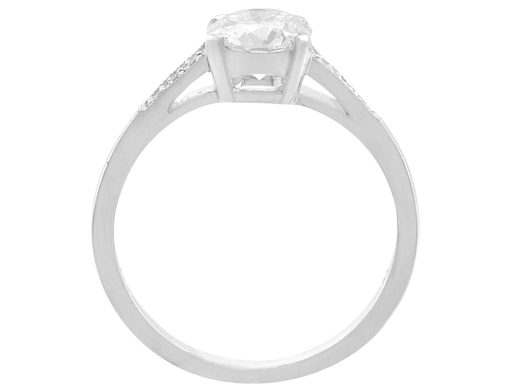 Women's Vintage and Contemporary Diamond and Platinum Solitaire Ring For Sale