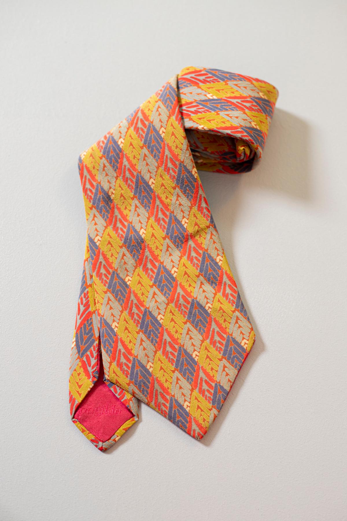 Vintage and elegant 100% silk tie In Good Condition For Sale In Milano, IT