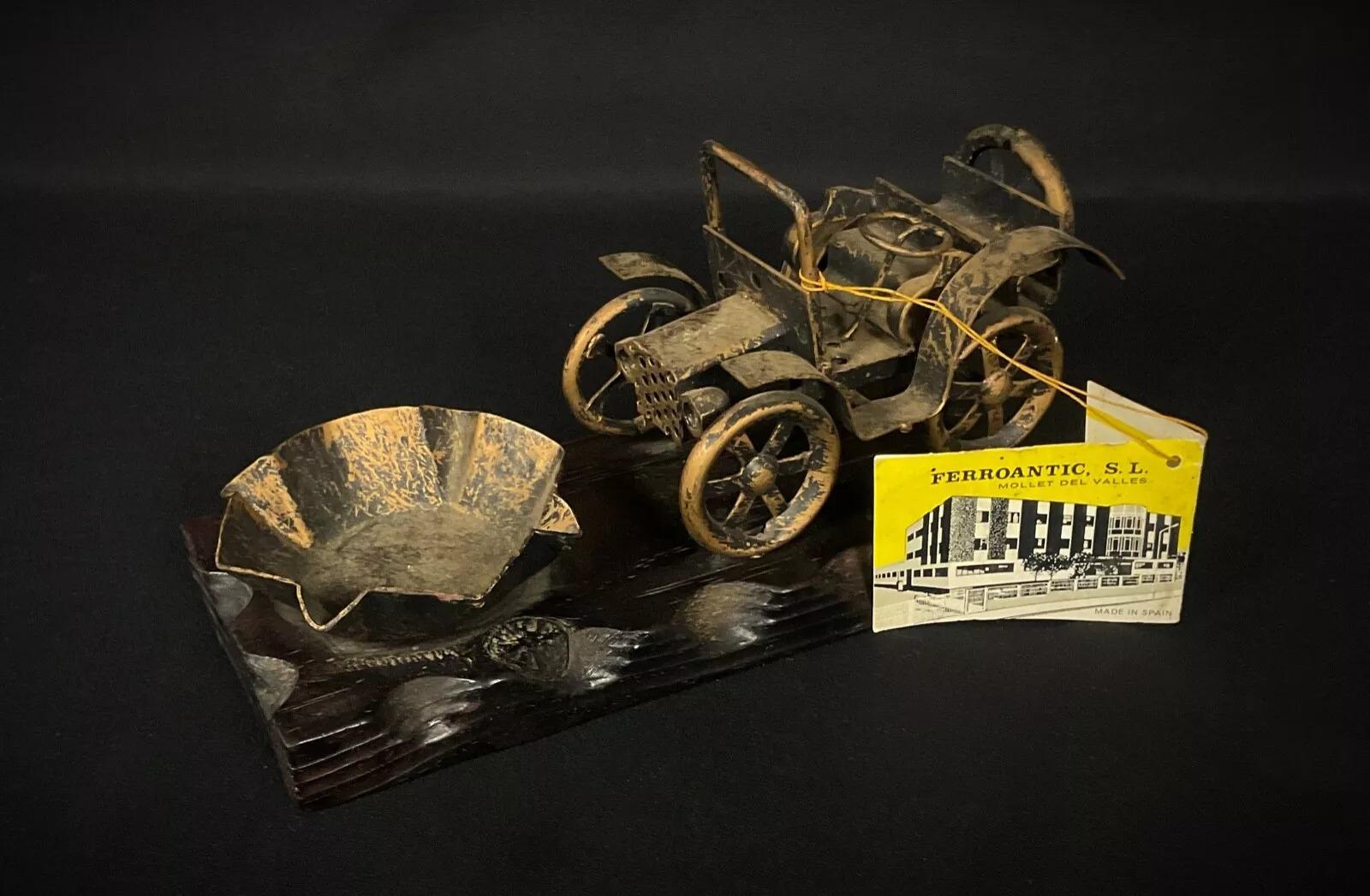 Escultura metálica Ford de 1910, vintage y rara, sobre base de madera, de Ferroantic - 2Y368 en venta 2