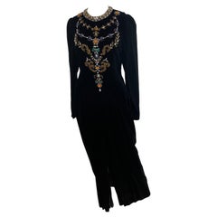 Vintage and Rare Oscar de la Renta Gown with Jeweled Neckline