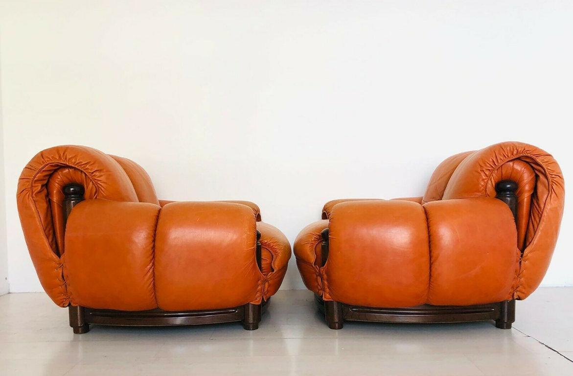 Leather Vintage and Rare Sofa and Armchairs Set, Brasil, 1970s