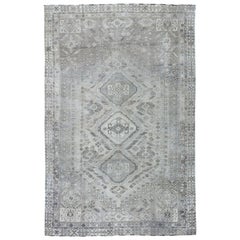 Antique and Worn Down Distressed Colors Persian Qashqai Hand Knotted Bohemian