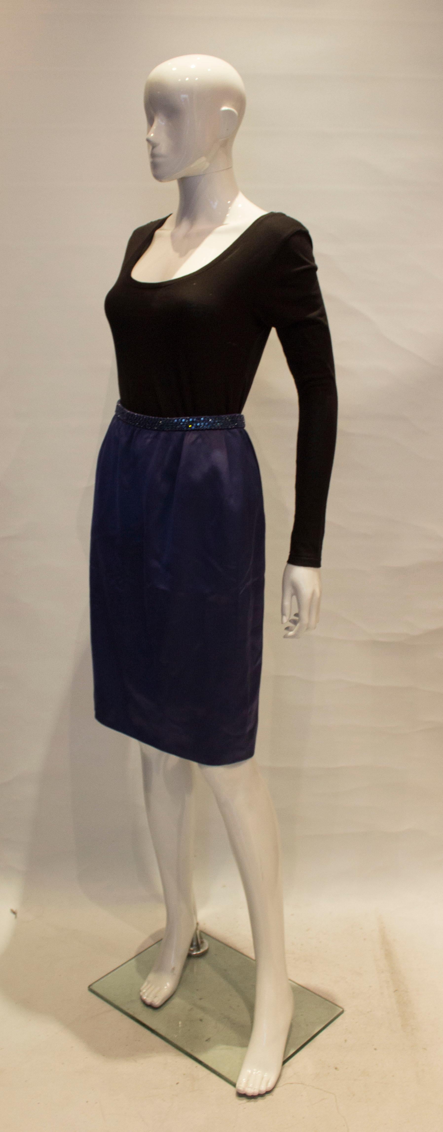 Black Vintage Andre Laug Silk Skirt For Sale