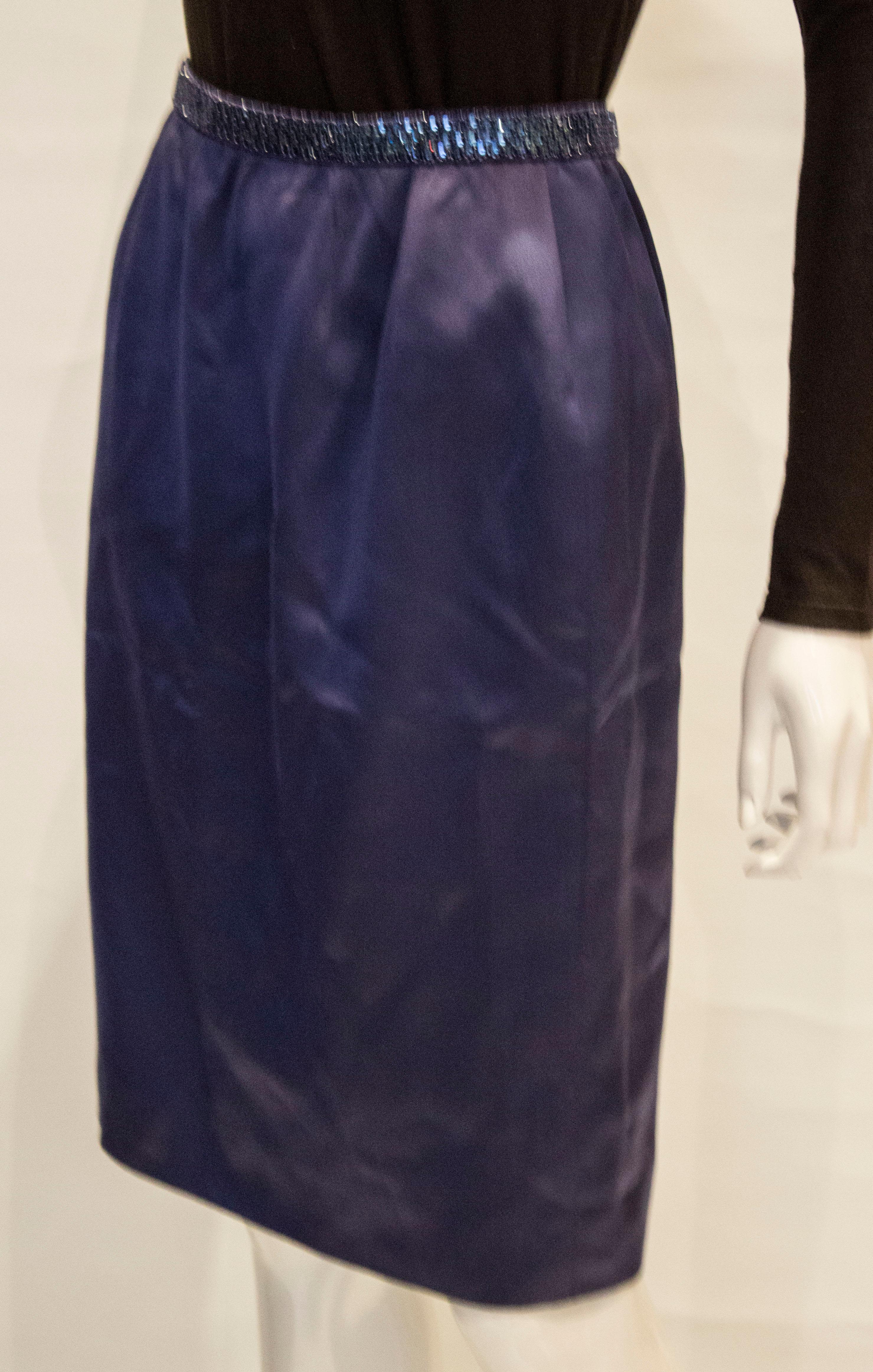 Vintage Andre Laug Silk Skirt In Good Condition For Sale In London, GB