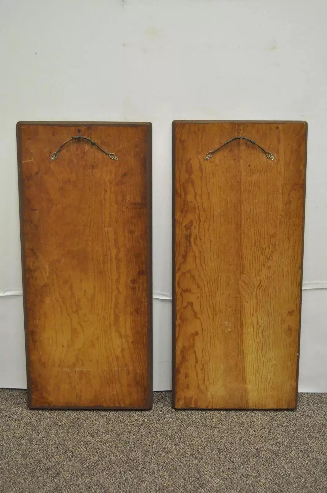 Vintage Andre Mid Century Modernist Abstract Music Instrument Tile Wall Art Pair For Sale 1