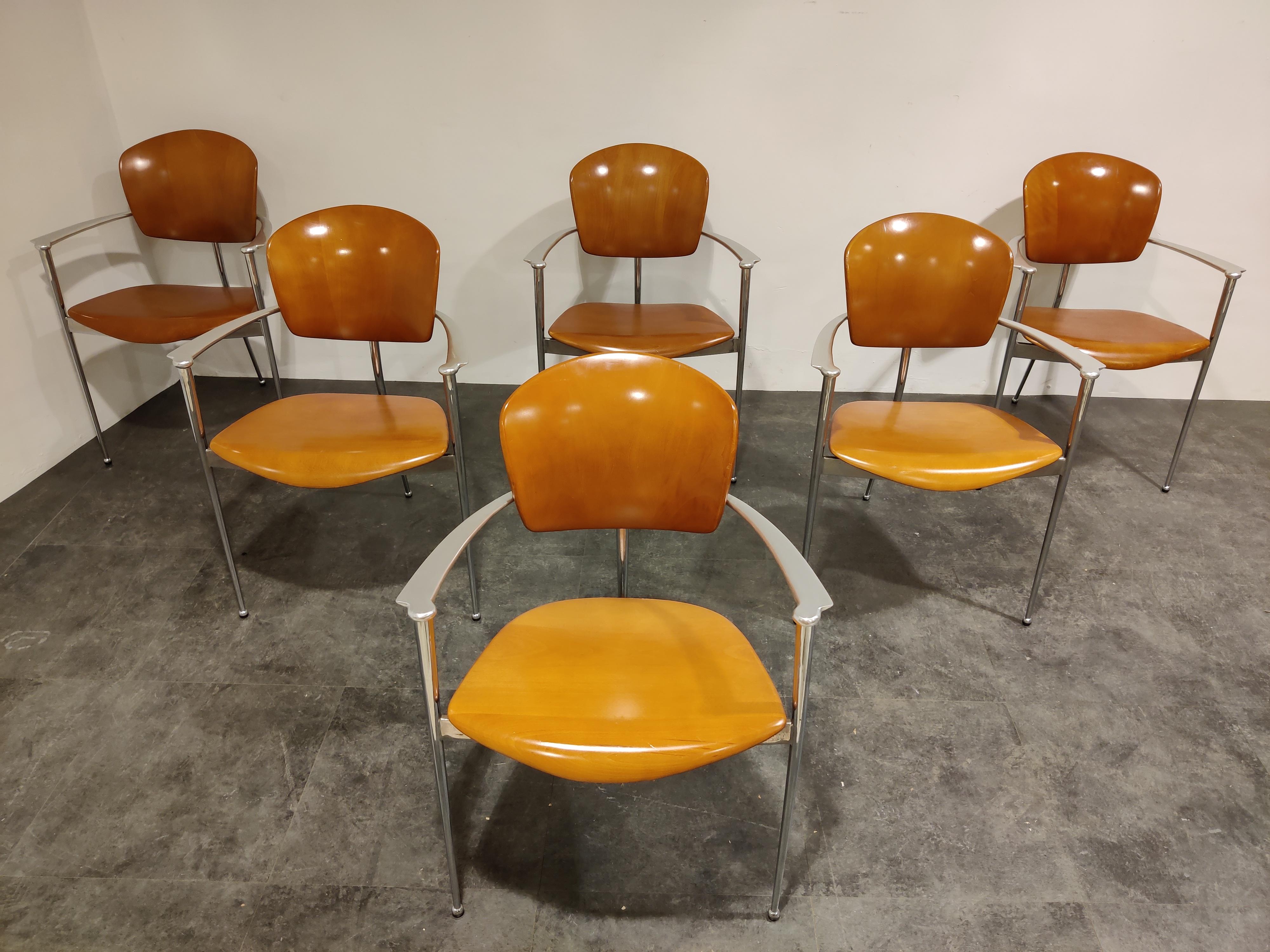 Vintage 'andrea' Dining Chairs by Joseph Llusca, 1980s, Set  of 12 3