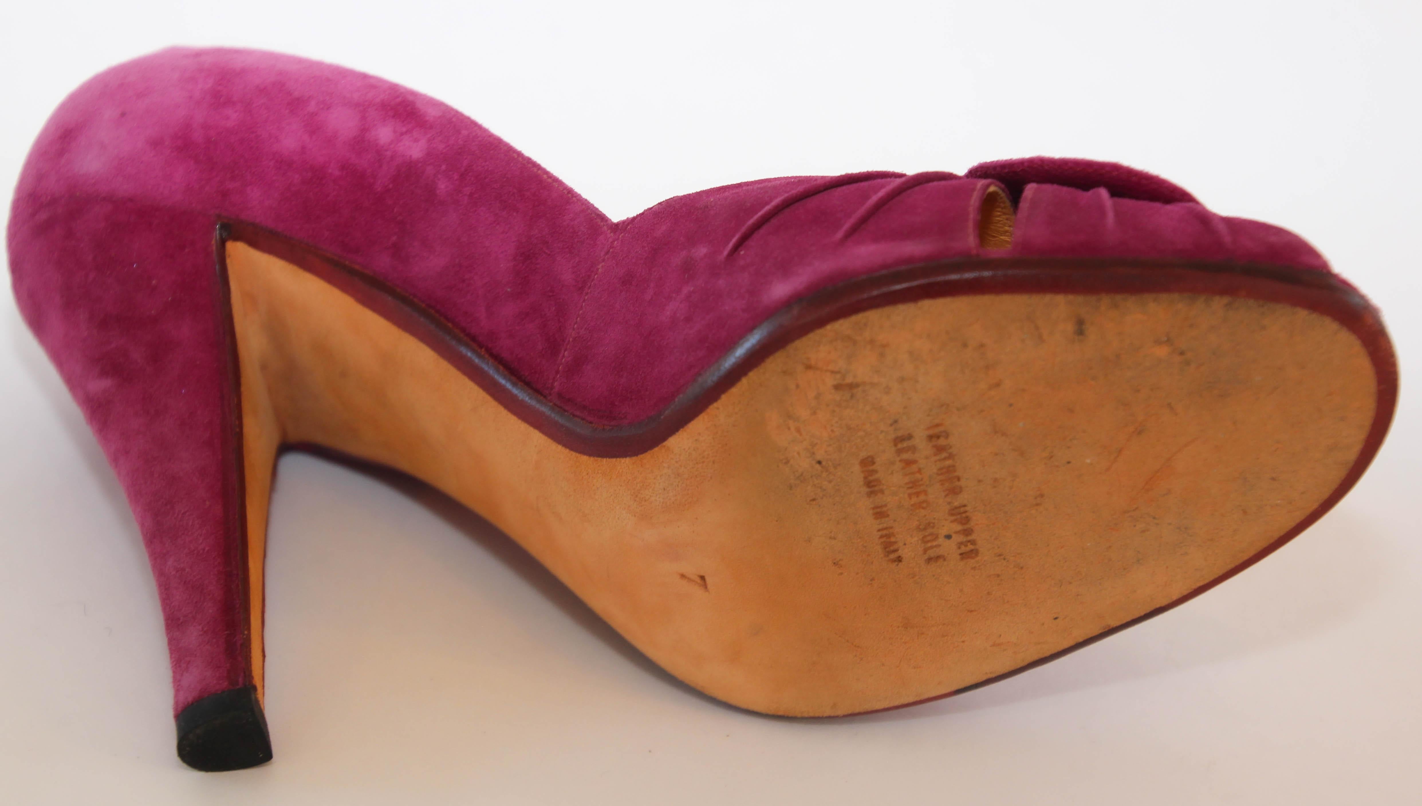 Chaussures roses vintage Andrea Pfister Couture taille US 7 pour I Magnin, années 1980 en vente 8