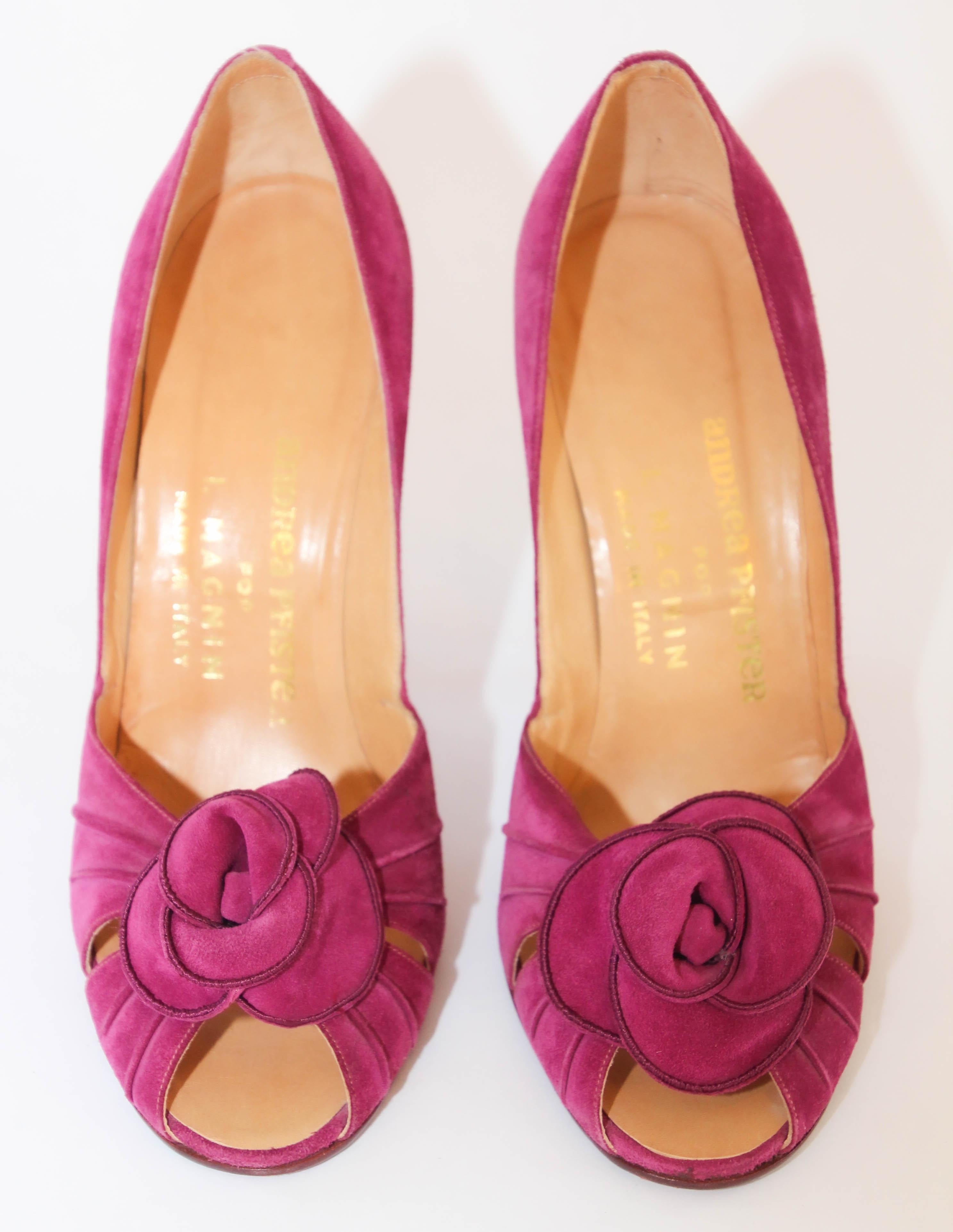 Chaussures roses vintage Andrea Pfister Couture taille US 7 pour I Magnin, années 1980 Unisexe en vente