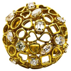 Anello Andrew Grima d'oro e diamanti d'epoca, 1969