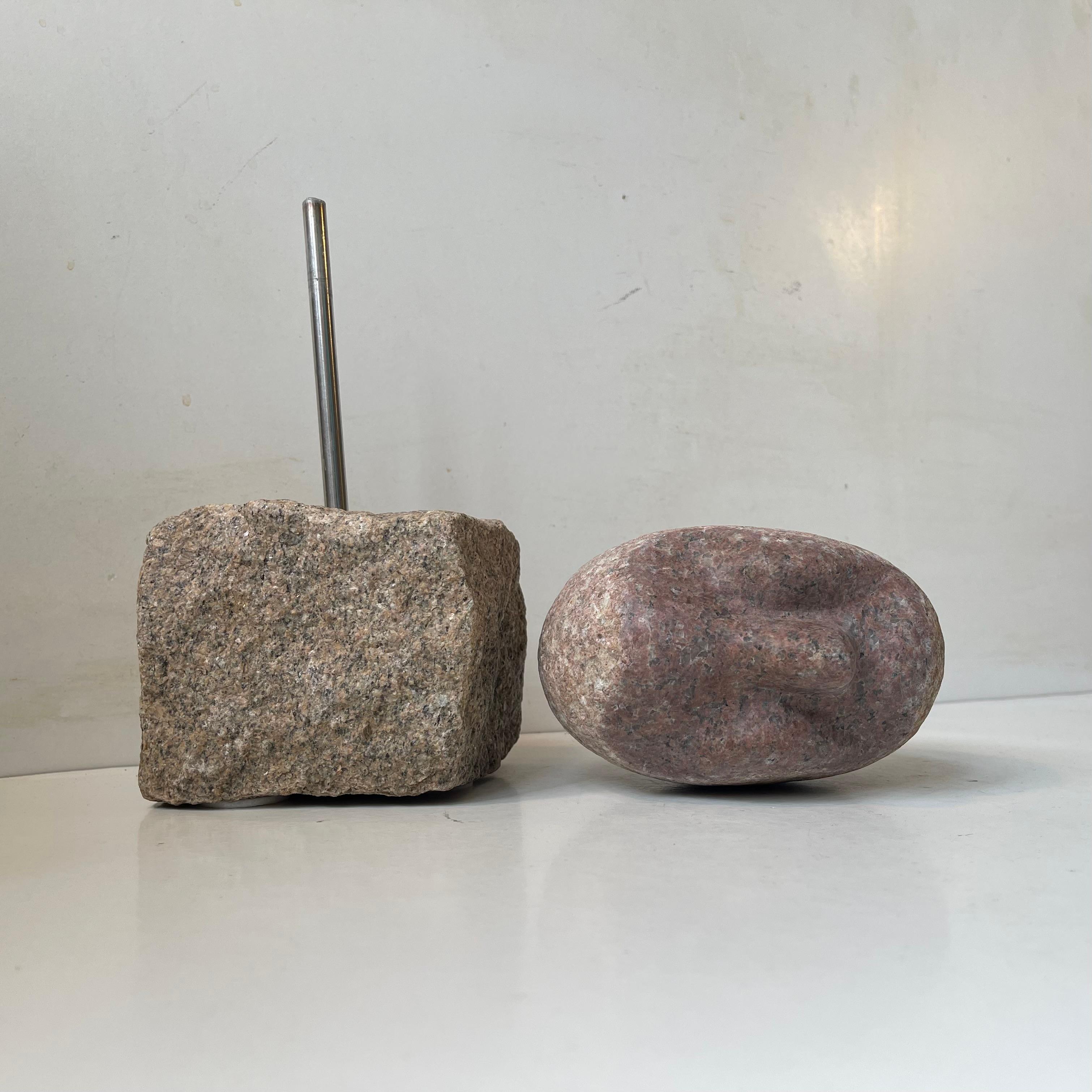 Escultura andrógina vintage con cabeza de granito Moderno en venta