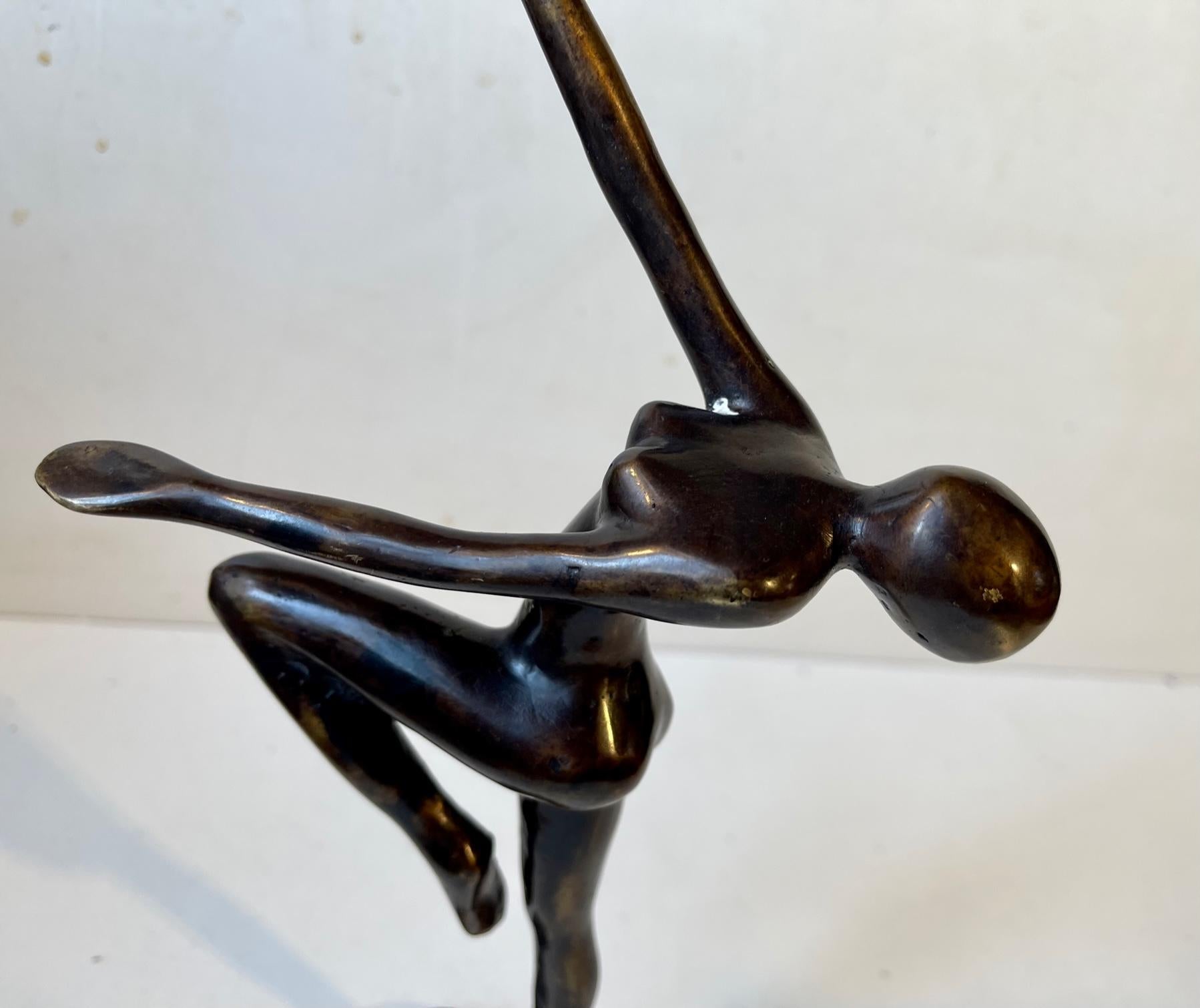 Vintage Androgynous Sculpture in Patinated Bronze In Good Condition In Esbjerg, DK