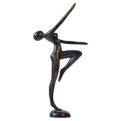 Vintage Androgynous Sculpture in Patinated Bronze