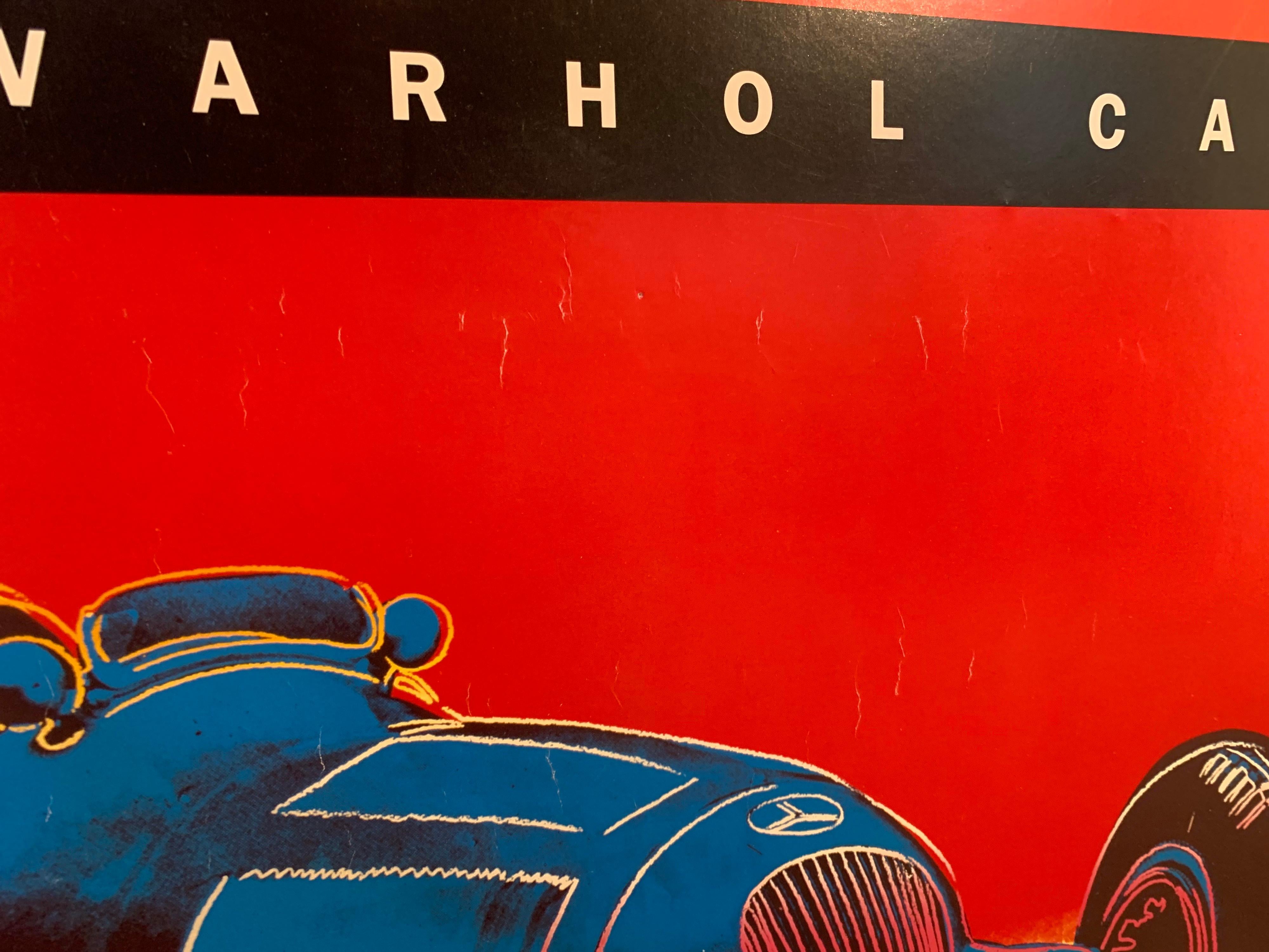 Mid-Century Modern Vintage Andy Warhol Cars Solomon R. Guggenheim Exhibit Poster on Foam Board-1988