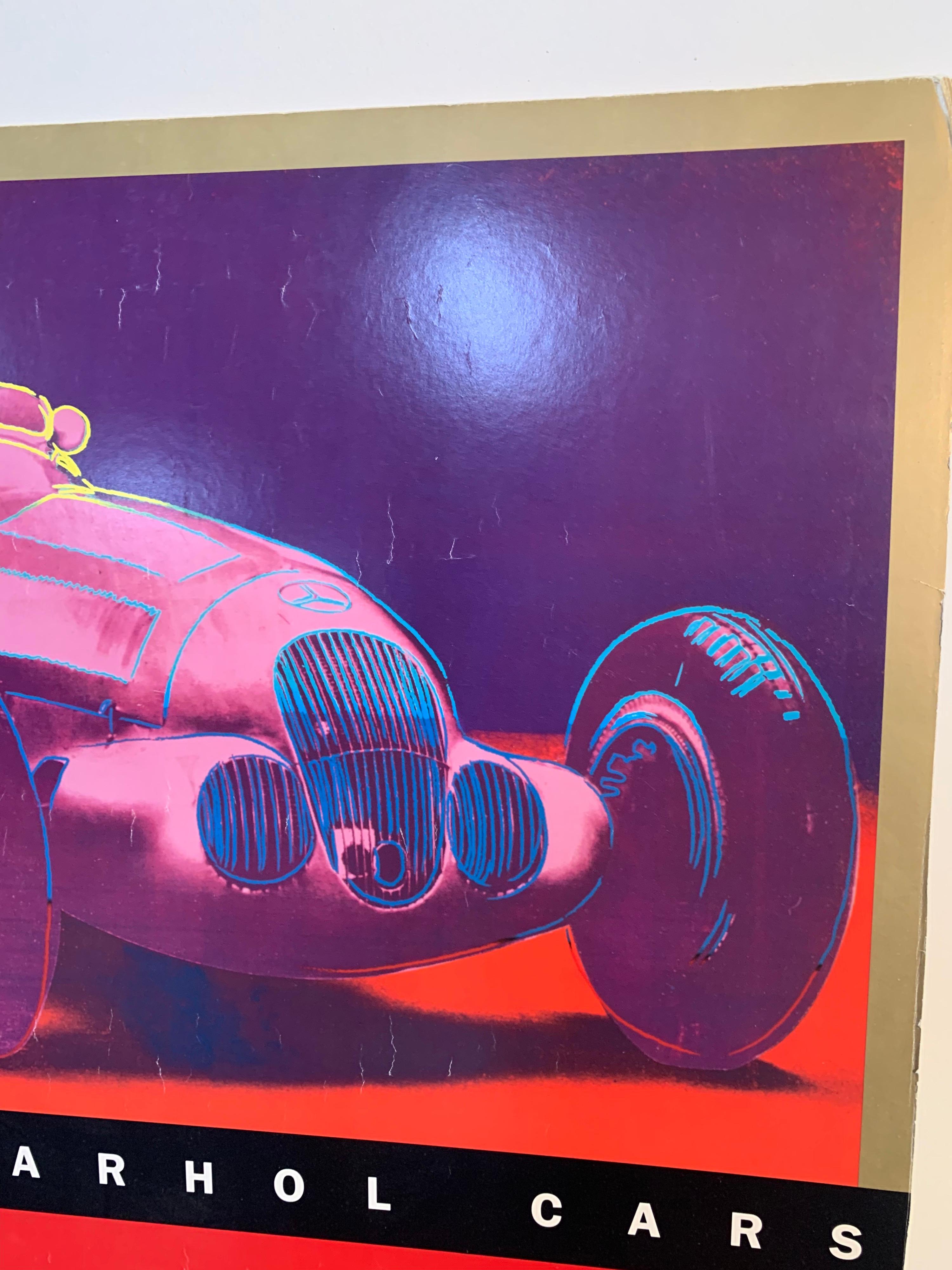 American Vintage Andy Warhol Cars Solomon R. Guggenheim Exhibit Poster on Foam Board-1988