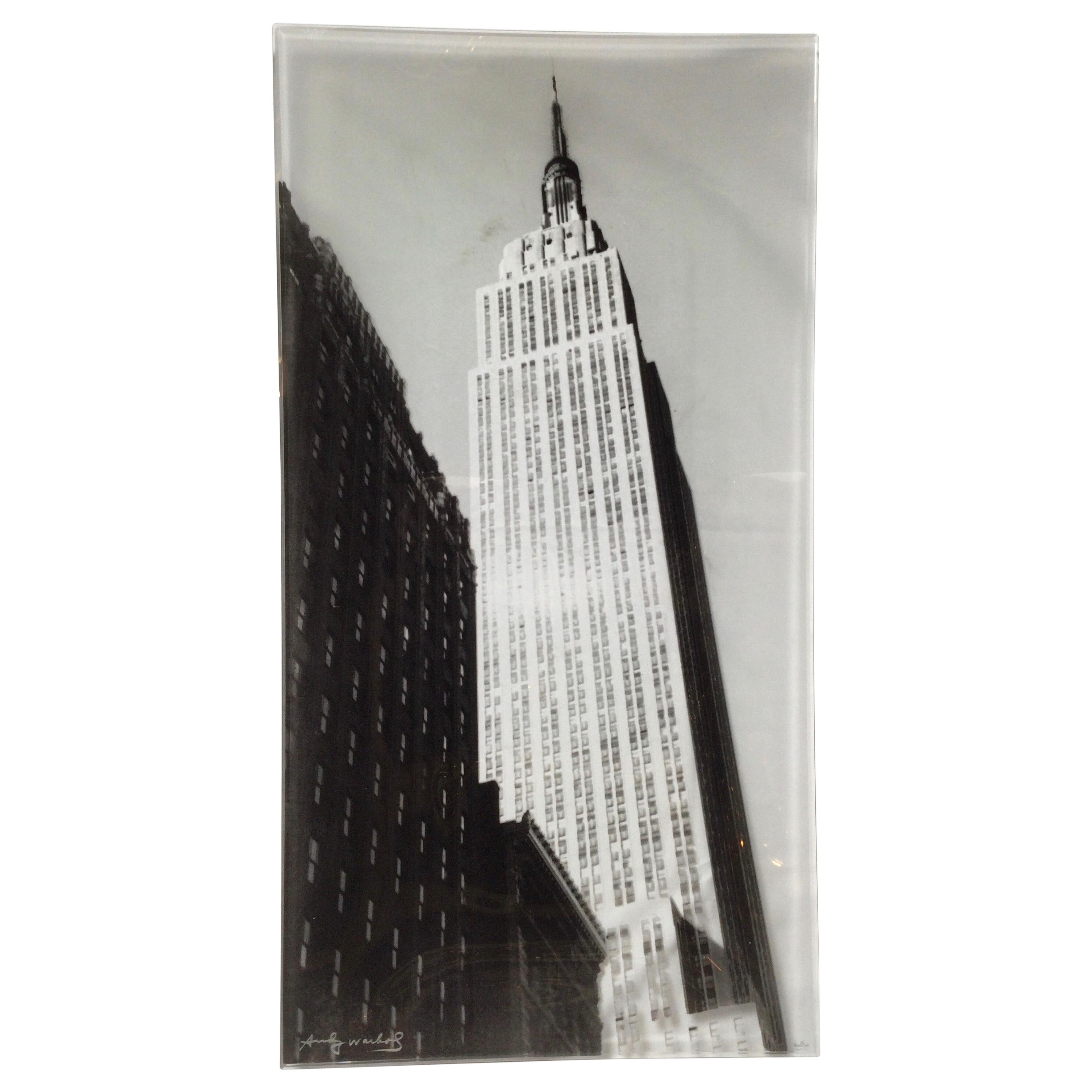 Vintage Andy Warhol Empire State Building Glass Tray by Rosenthal
