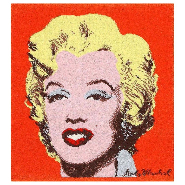 After Andy Warhol Marilyn Monroe Rug. Size: 2 ft 8 in x 3 ft at 1stDibs