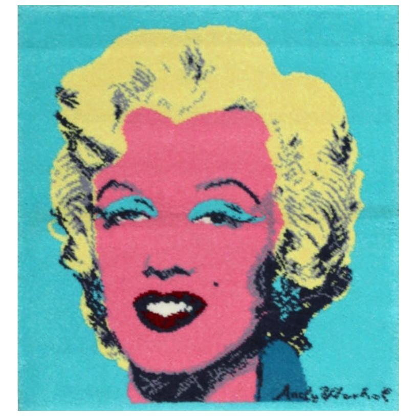 After Andy Warhol Marilyn Monroe Rug. Size: 2 ft 8 in x 2 ft 10 in