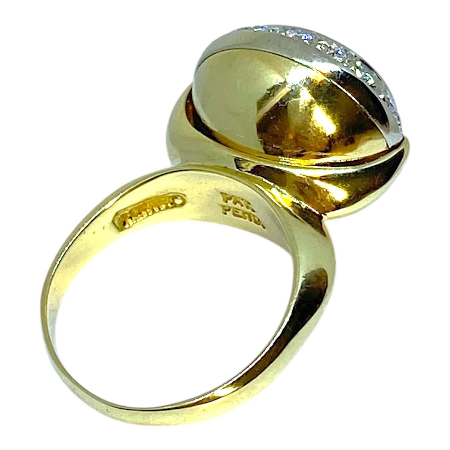 Vintage Angel Castelo 18K Onyx Diamond Spinner Ring im Zustand „Gut“ im Angebot in Henderson, NV