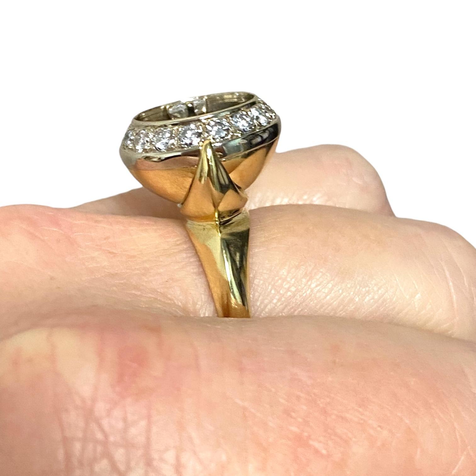 Vintage Angel Castelo 18K Onyx Diamond Spinner Ring im Angebot 3
