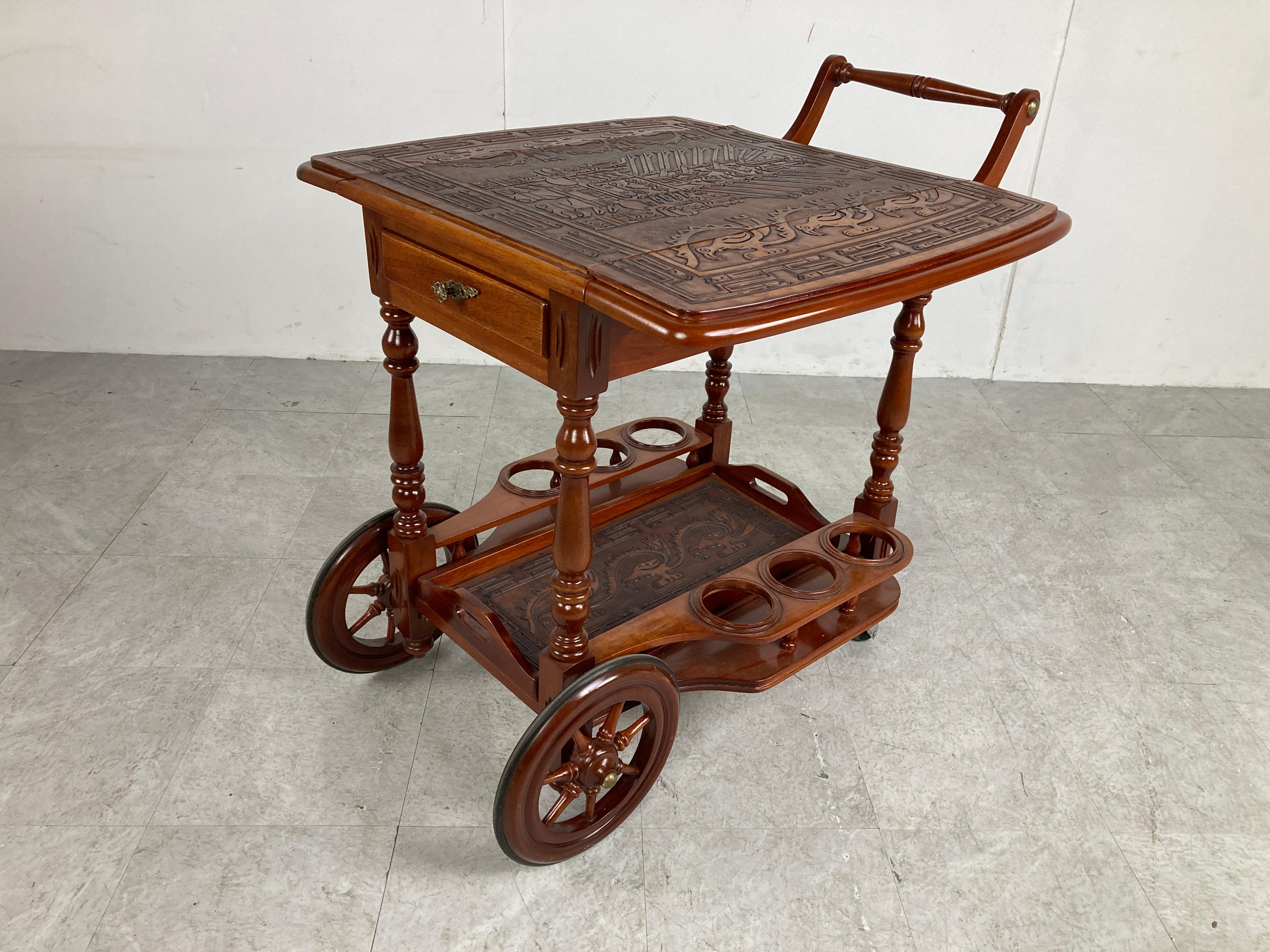 Leather Vintage Angel Pazmino Trolley, 1960s For Sale