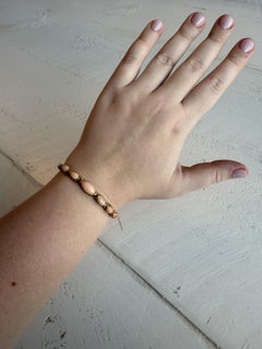 Vintage Angel Skin Coral Bangle Bracelet 14K Yellow Gold