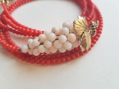 Vintage Angel Skin Coral Grapes Brooch 800 Silver Gold Vermeil