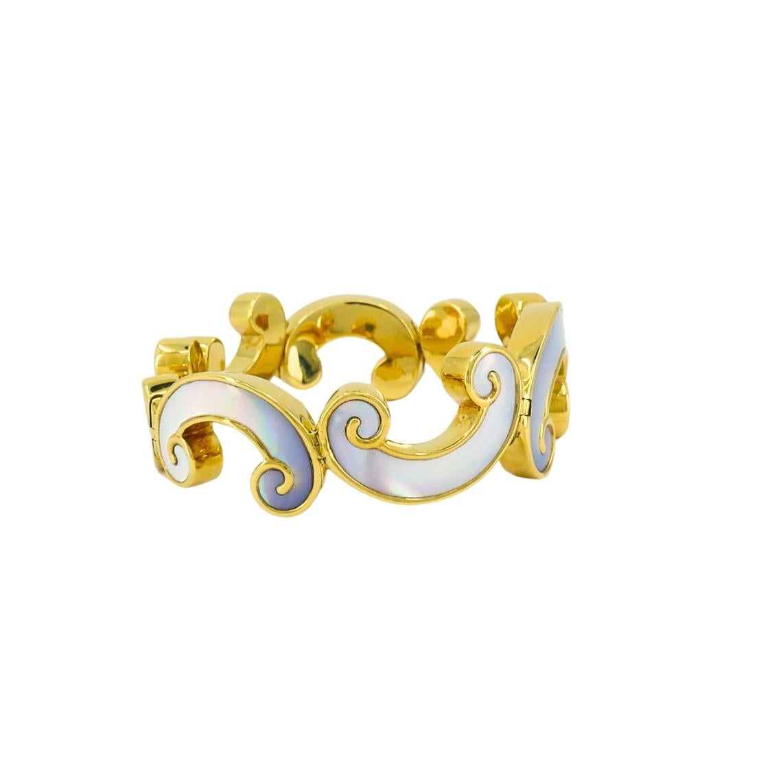 Bracciale d'epoca Angela Cummings in oro 18 carati e madreperla In condizioni ottime in vendita a Beverly Hills, CA