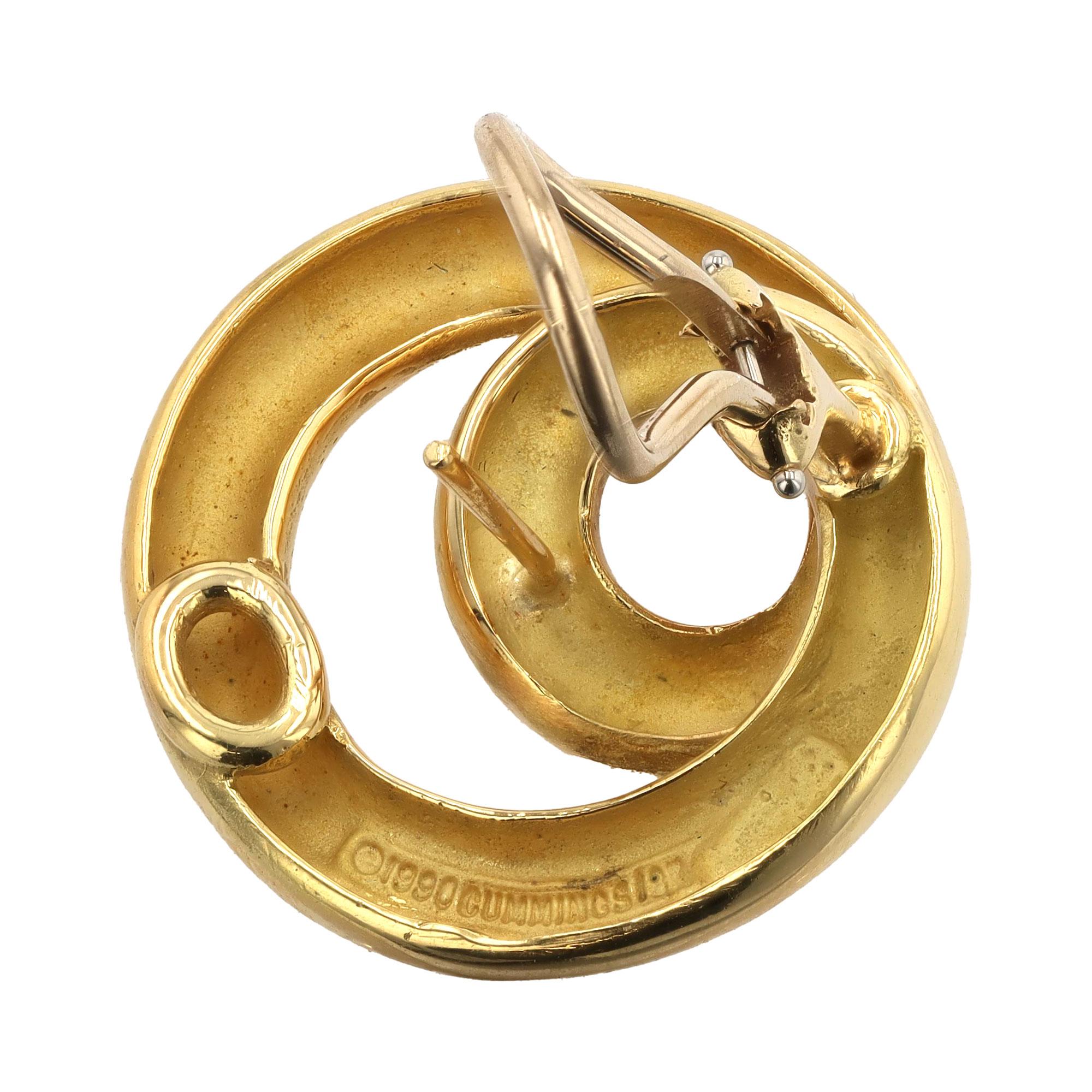 Orecchini a spirale d'epoca in oro 18k di Angela Cummings In condizioni buone in vendita a Santa Barbara, CA