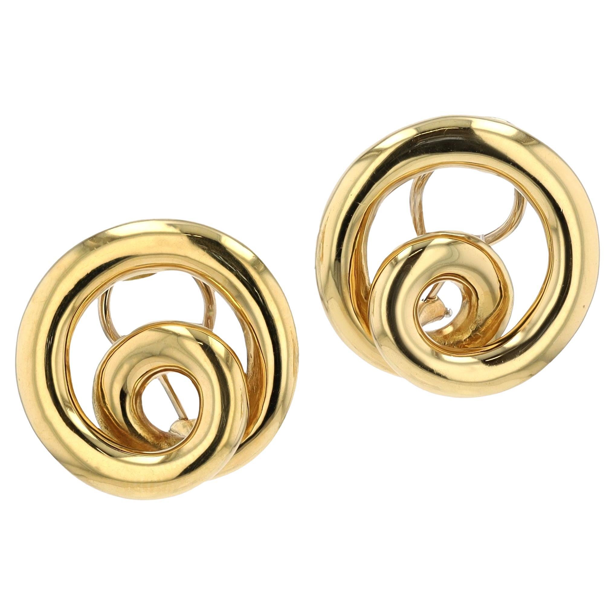 Orecchini a spirale d'epoca in oro 18k di Angela Cummings
