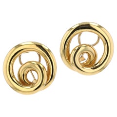 Vintage Angela Cummings 18k Gold Swirl Earrings
