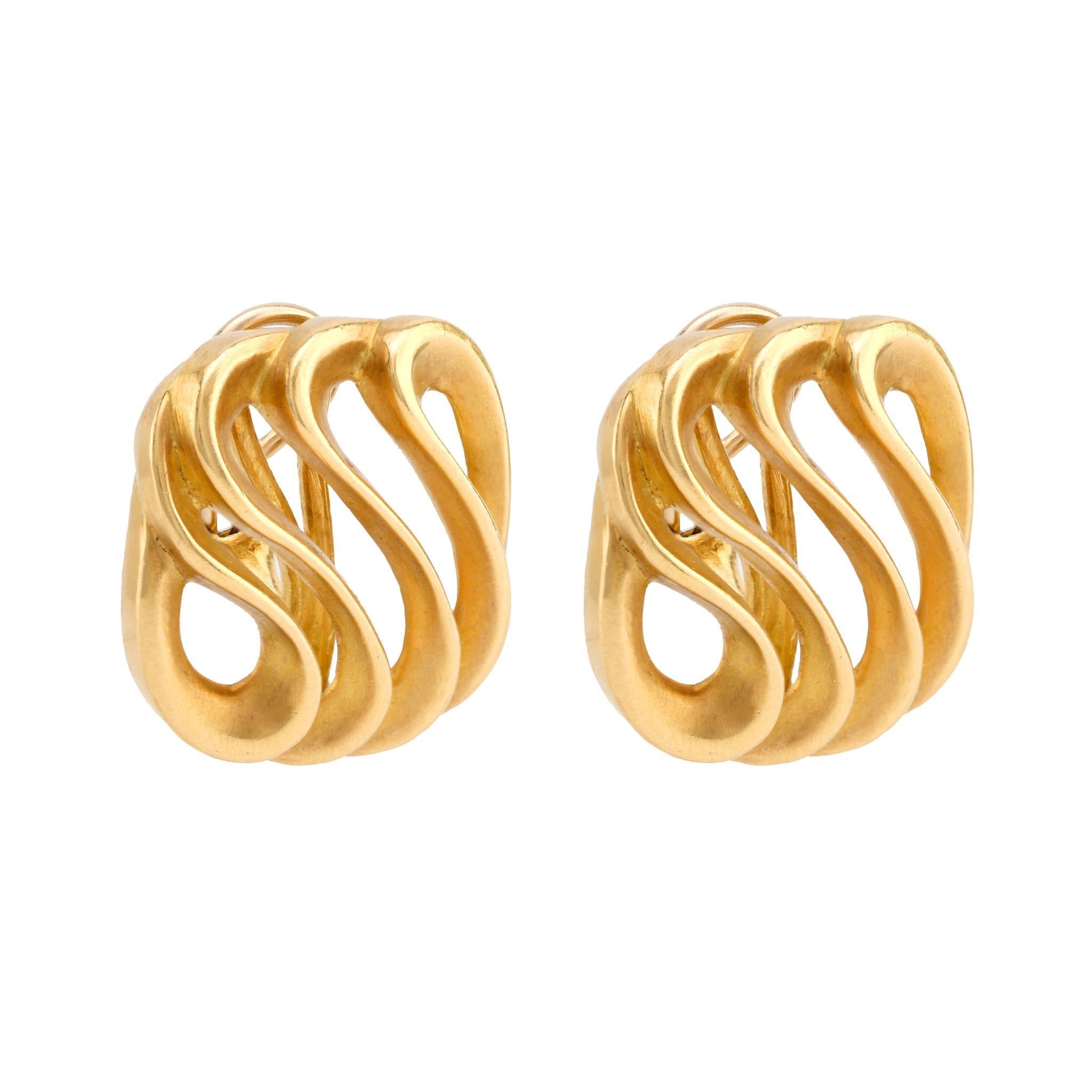 Angela Cummings 18 Karat Gelbgold Vintage Ohrclips (Moderne) im Angebot