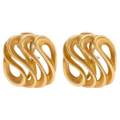 Angela Cummings 18 Karat Gelbgold Vintage Ohrclips