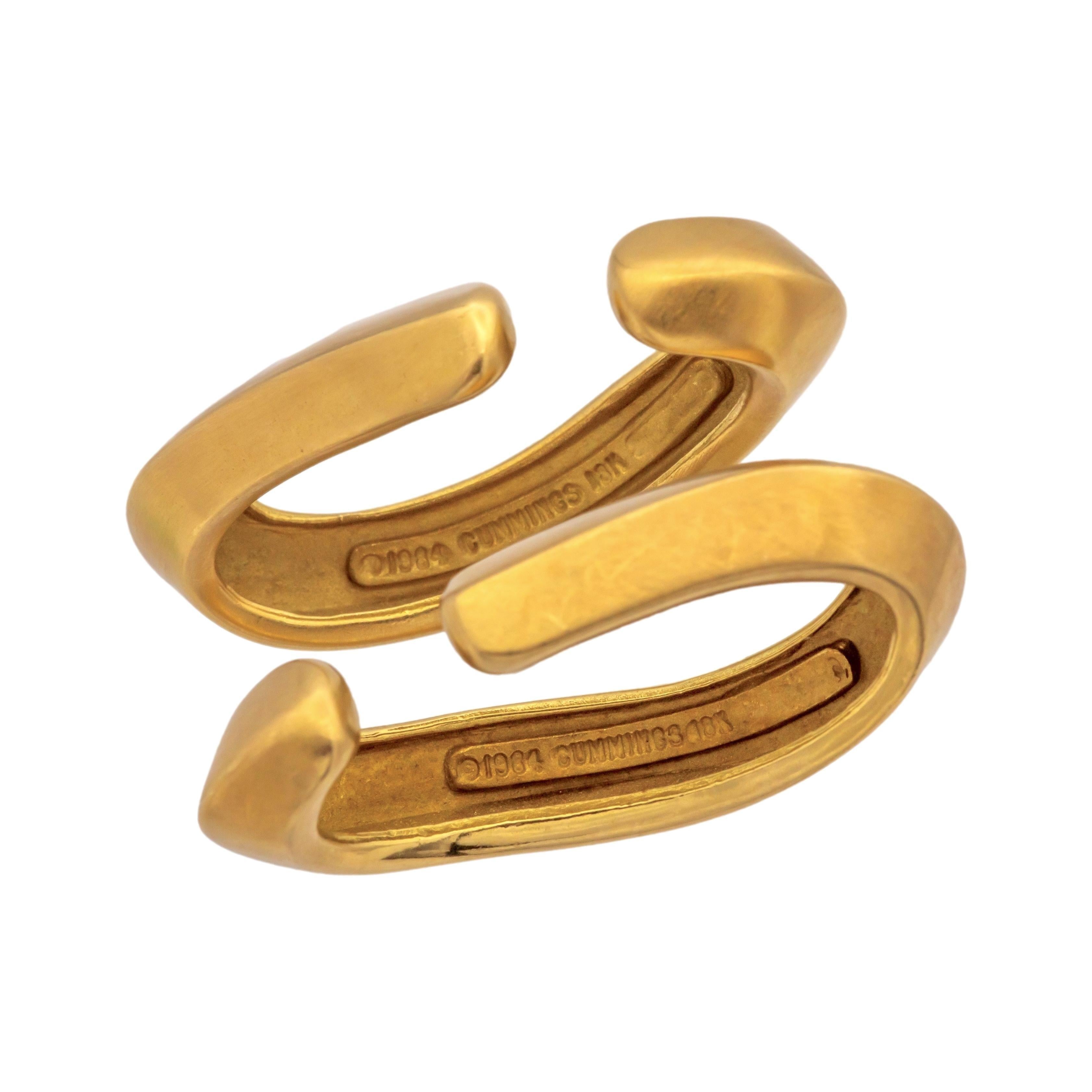 Vintage Angela Cummings 18K Yellow Gold Cuffs Earrings Circa 1984 1