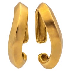 Vintage Angela Cummings 18K Yellow Gold Cuffs Earrings Circa 1984