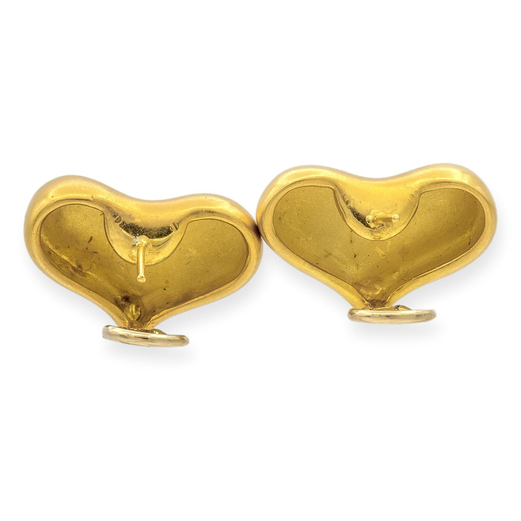 Women's Vintage Angela Cummings 18K Yellow Gold Heart Clip Earrings C.1985 For Sale