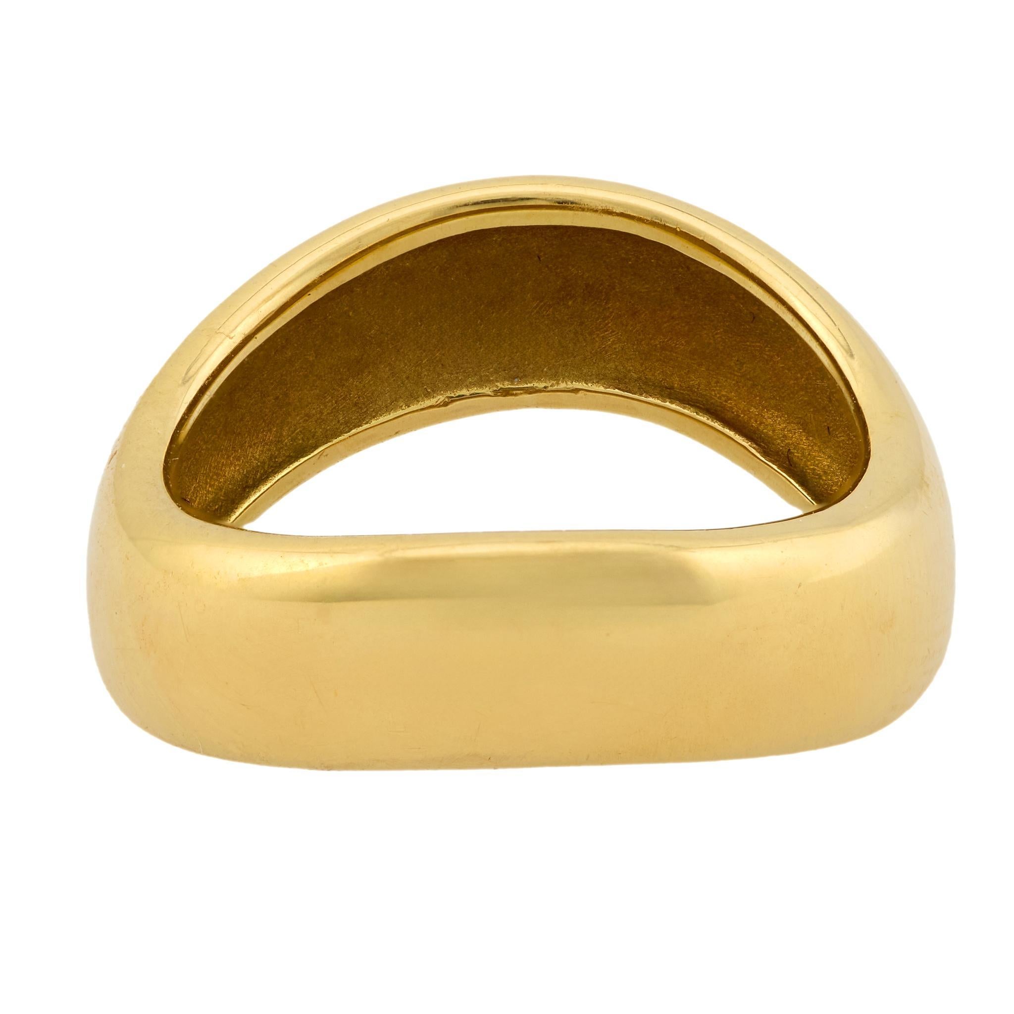 Modern Vintage Angela Cummings 18k yellow gold wavy band For Sale