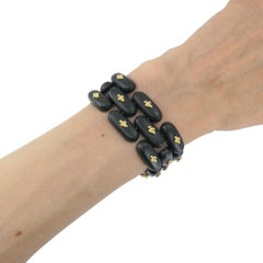 Bracciale d'epoca Angela Cummings - Oro e Giada Nera