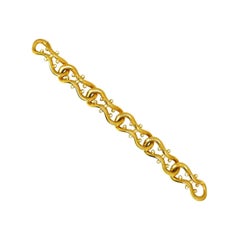 Vintage Angela Cummings Diamond Yellow Gold Link Bracelet