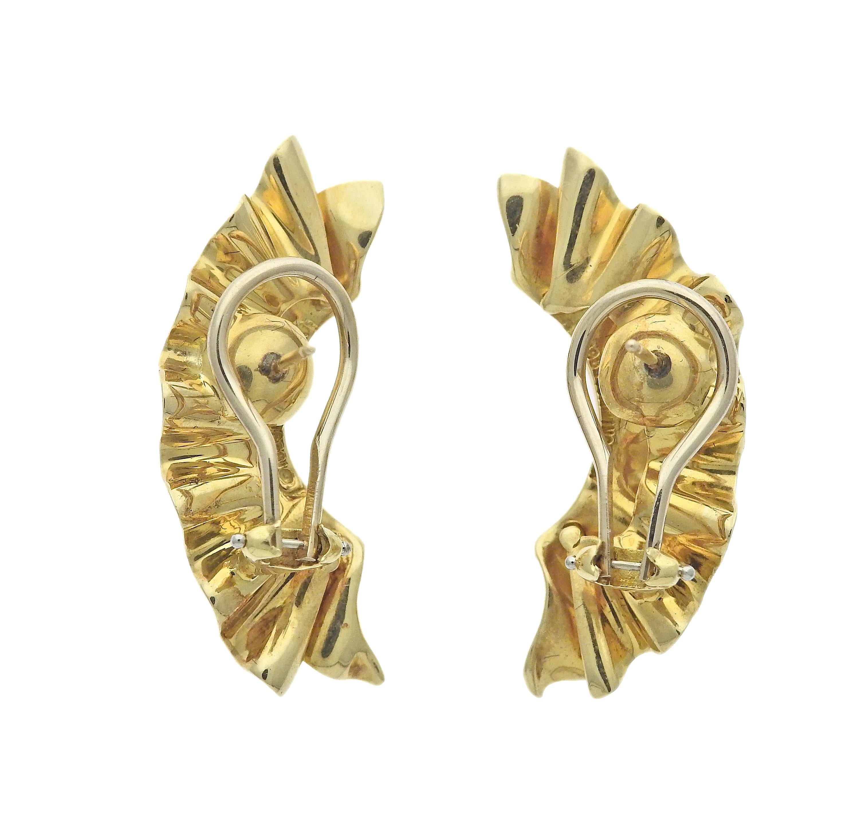 Women's Vintage Angela Cummings Gold Earrings For Sale
