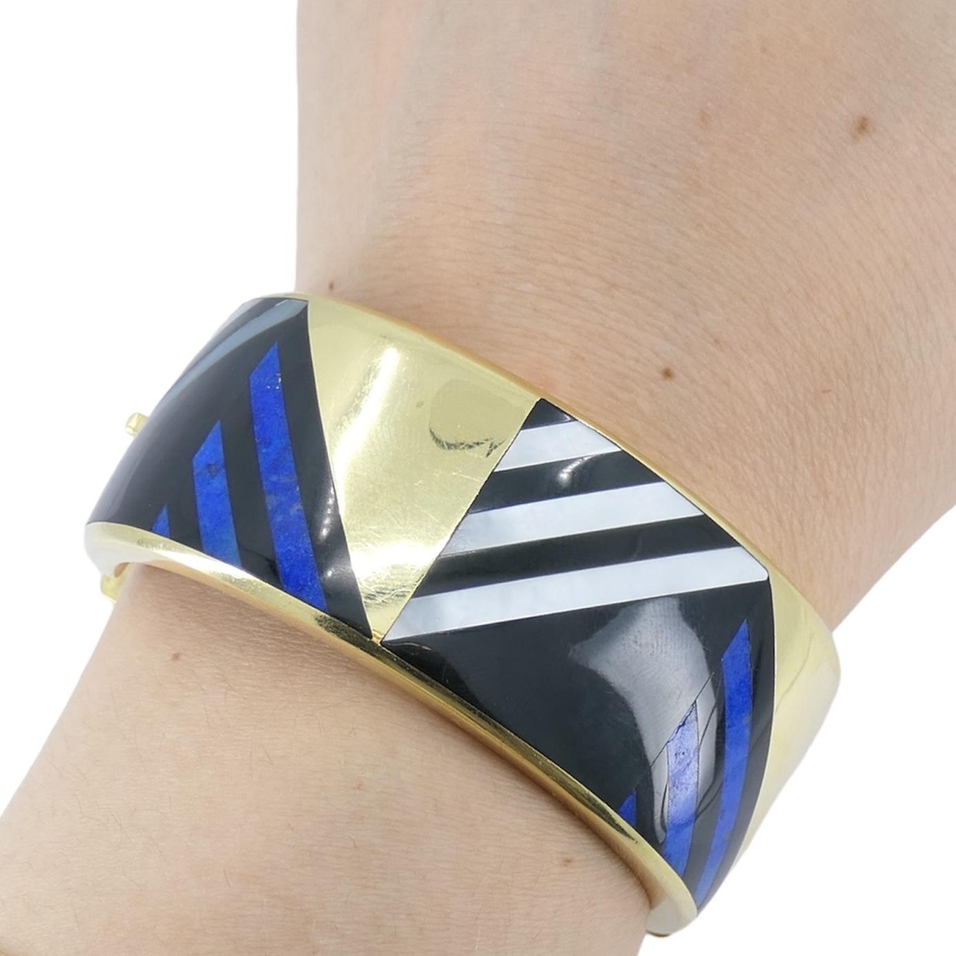 Vintage Angela Cummings Tiffany & Co. 18k Gold Edelstein-Armreif Armband im Angebot 8