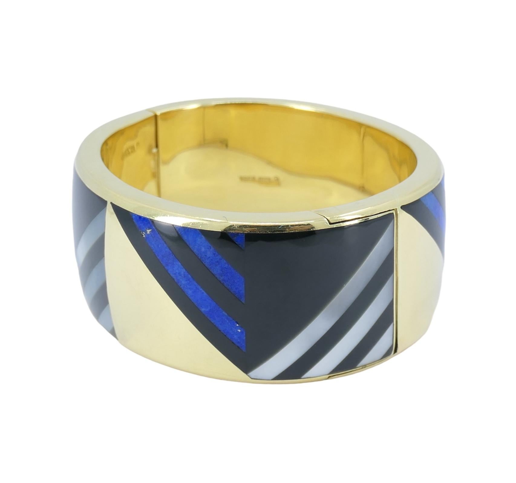 Vintage Angela Cummings Tiffany & Co. 18k Gold Edelstein-Armreif Armband im Zustand „Gut“ im Angebot in Beverly Hills, CA