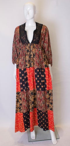 Vintage Angela Gore Patchwork Cotton Dress