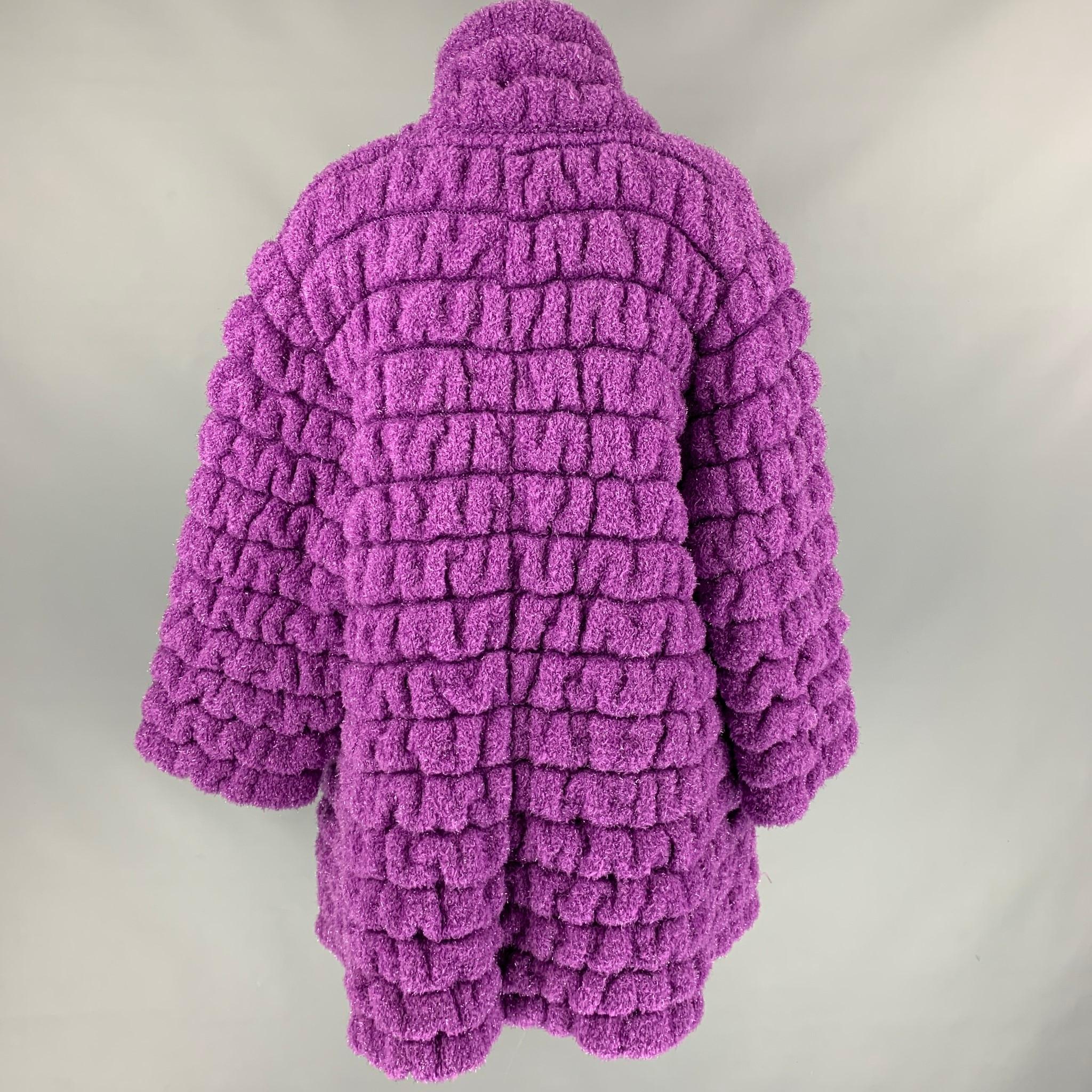 Women's Vintage ANGELA MISSONI Size One Size Purple Textured Oversized Coat
