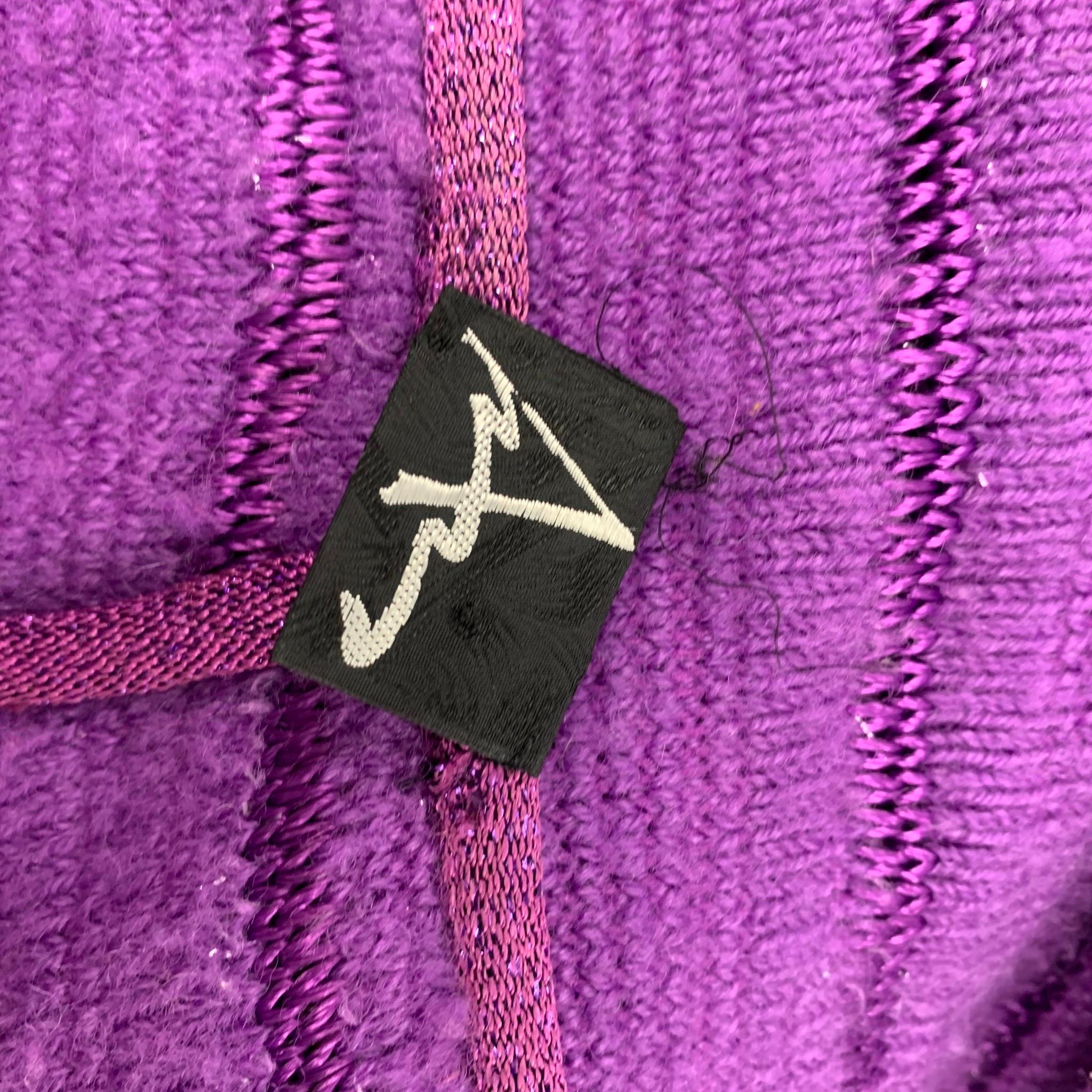 Vintage ANGELA MISSONI Size One Size Purple Textured Oversized Coat 1
