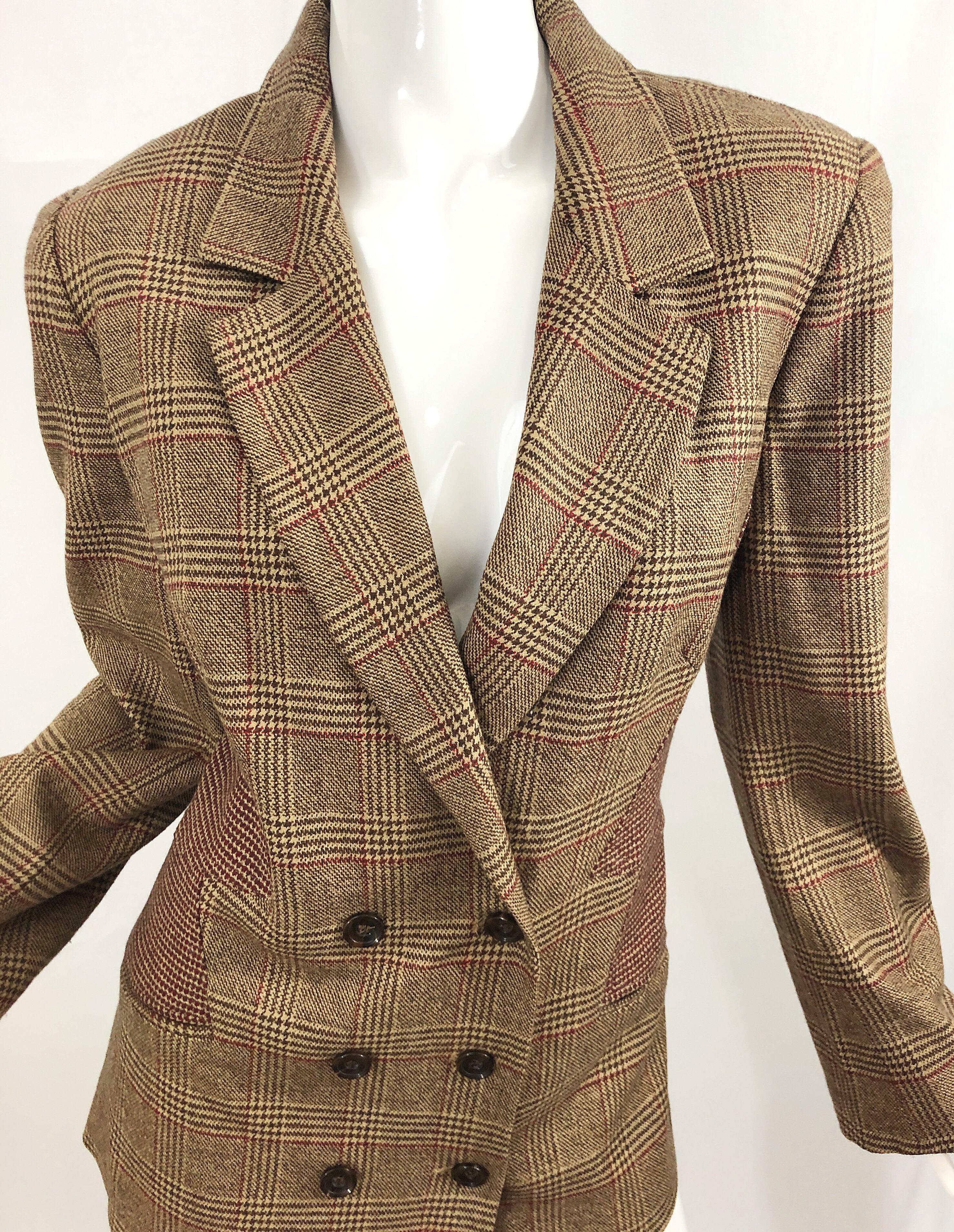 Vintage Angelo Tarlazzi Size 12 Avant Garde 1990s Double Breasted Blazer Jacket In Excellent Condition For Sale In San Diego, CA