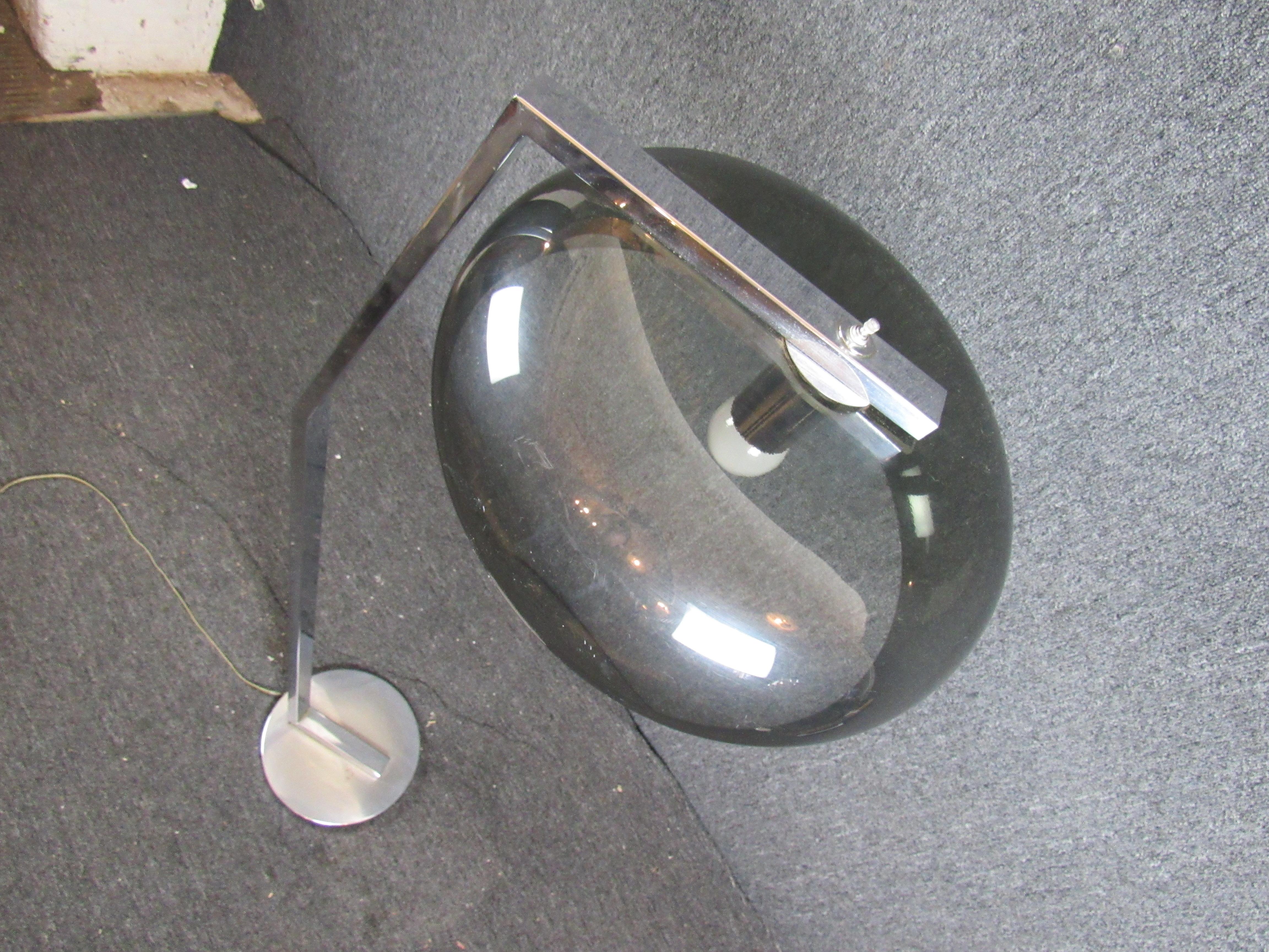 Metal Vintage Angled Chrome Floor Lamp For Sale